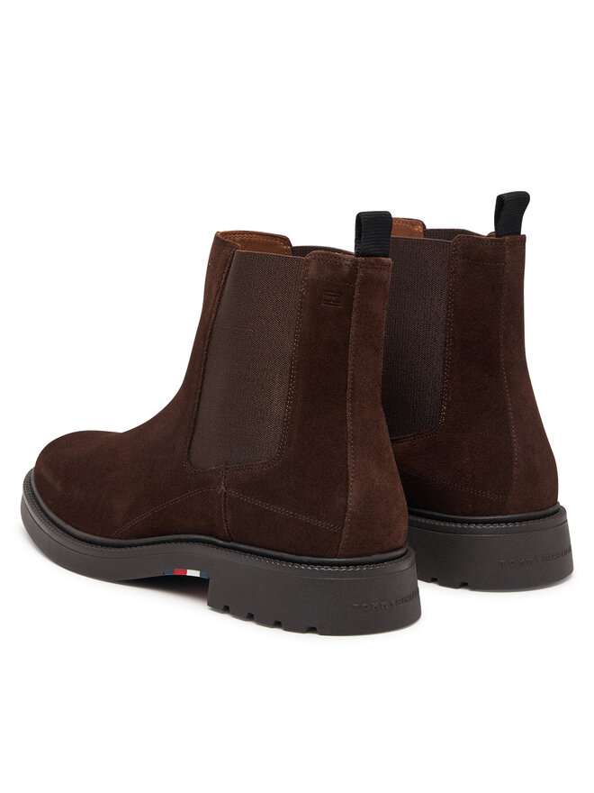 Tommy Hilfiger Klassische Stiefeletten Tommy Hilfiger Corporate Casual Suede Chelsea FM0FM05952 Braun