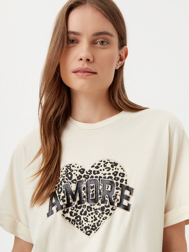 ONLY ONLY Marškinėliai Lucy 15339887 Smėlio Loose Fit