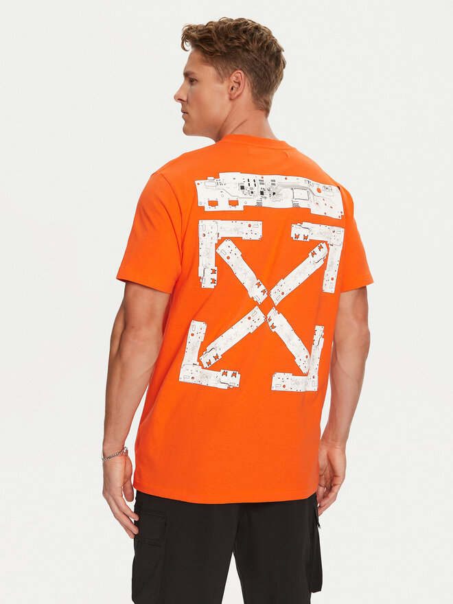 Off-White Off-White Póló OMAA027T22JER0012001 Narancssárga Regular Fit
