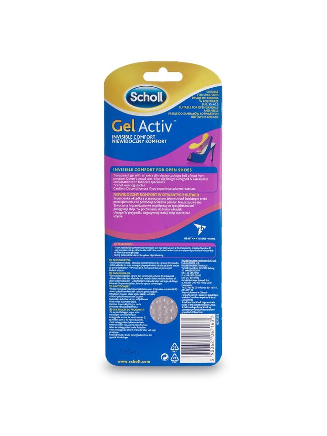 Scholl Устілки гелеві Scholl Gel Activ Open Shoes