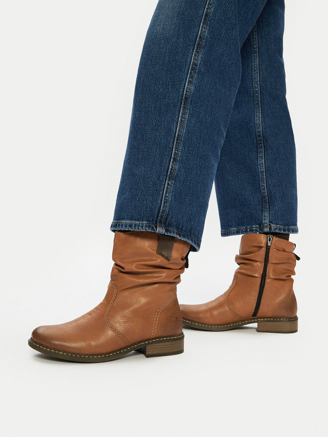 Rieker Polokozačky Rieker Z4180-22 Hnědá