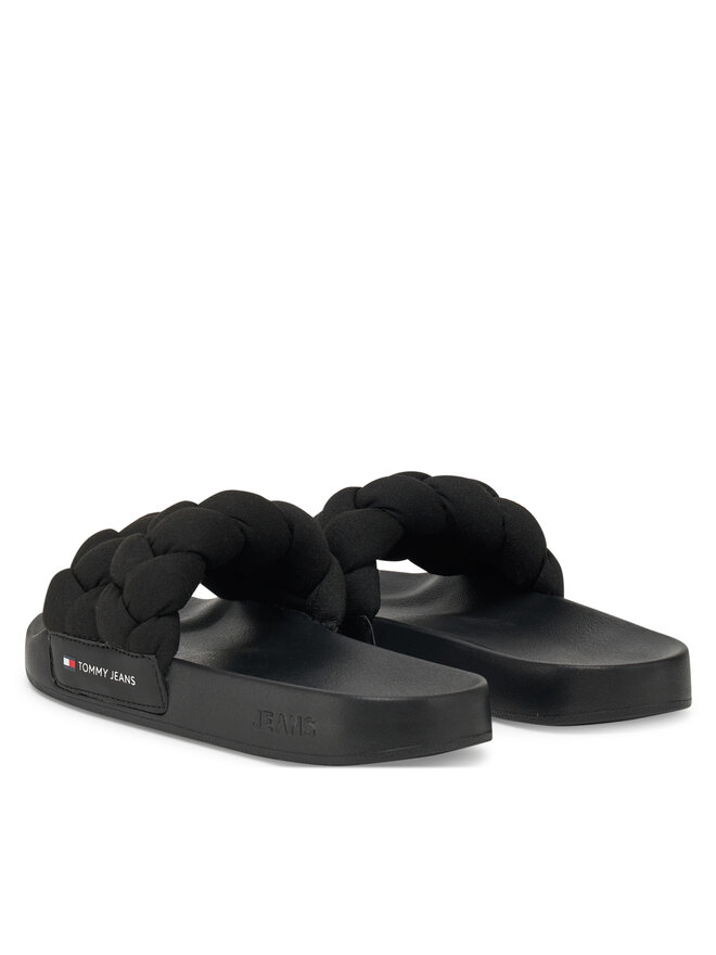 Tommy Jeans Παντόφλες Tommy Jeans Tjw Braided Slide EN0EN02764 Μαύρο
