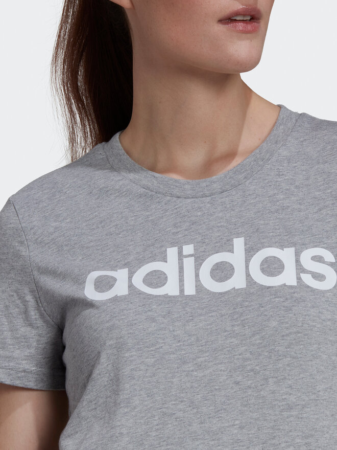 adidas adidas Футболка Essentials Logo HL2053 Сірий Slim Fit