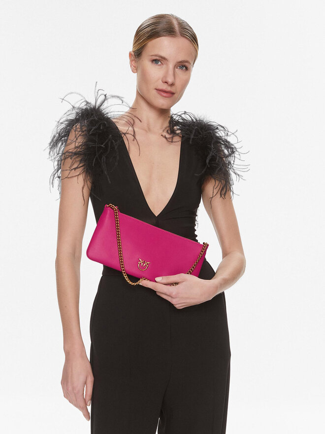 PINKO Kabelka Pinko Horizontal Flat PE 24 PCPL 102747 A0F1 Růžová
