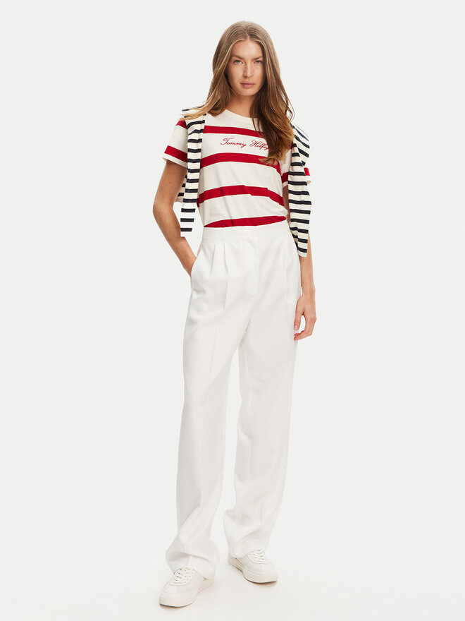 Tommy Hilfiger Tommy Hilfiger Футболка Script WW0WW45746 Écru Regular Fit