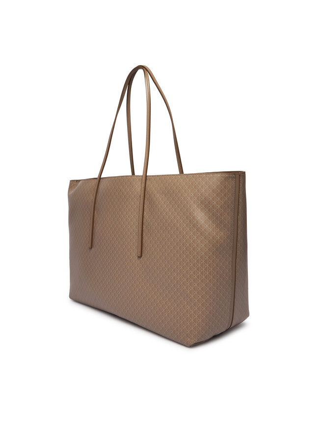 Calvin Klein Handtasche Calvin Klein Emblem Aop Large Tote W/ Pouch LV04F3364G Beige