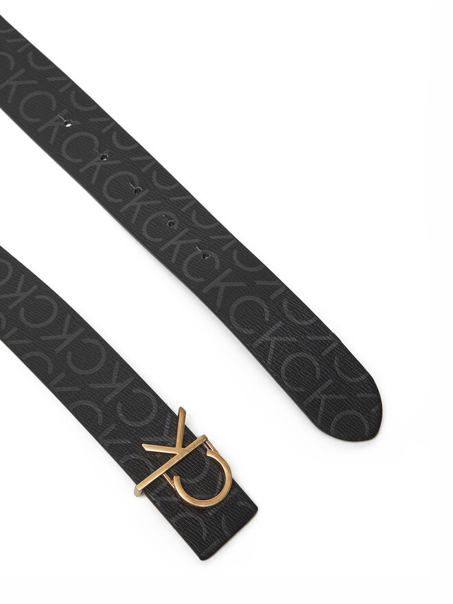 Calvin Klein Pasek Damski Calvin Klein Ck Buckle Reversible Belt 30Mm Mono LV04F7038G Czarny