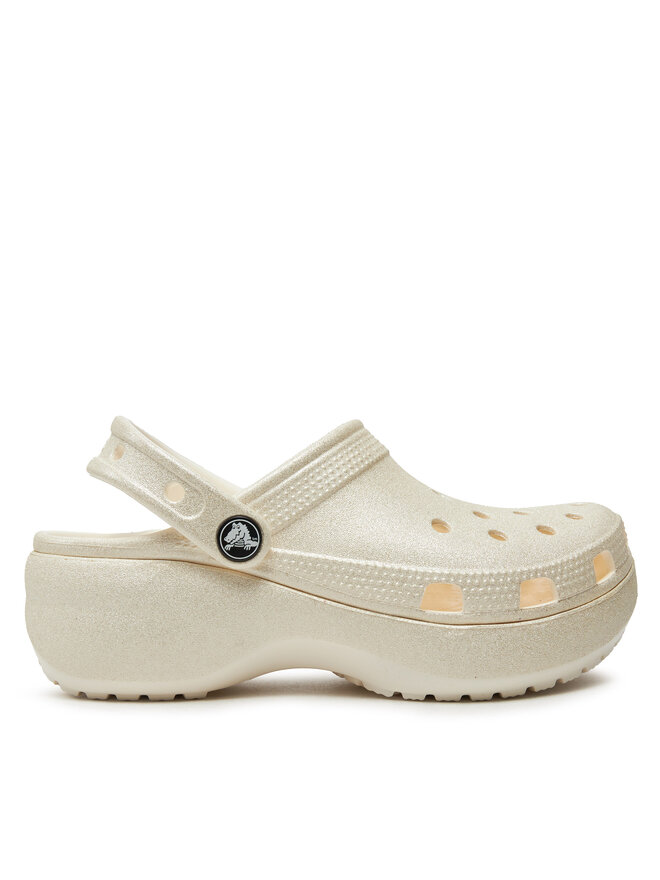 Crocs Papucs Crocs Classic Platform Glitter Clog W 207241 Ekru