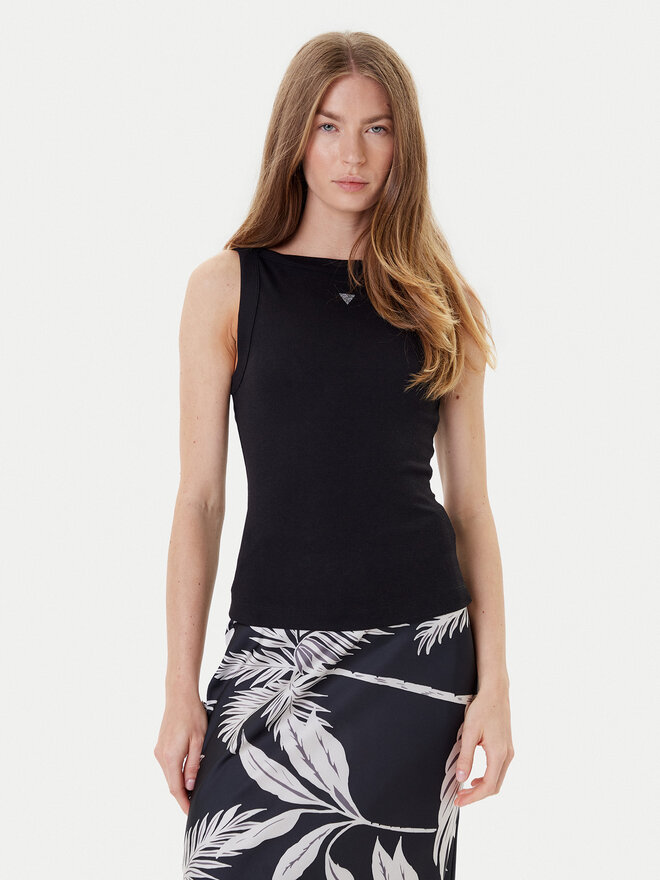 Guess Guess Τοπ W5RP16 KCNH2 Μαύρο Regular Fit