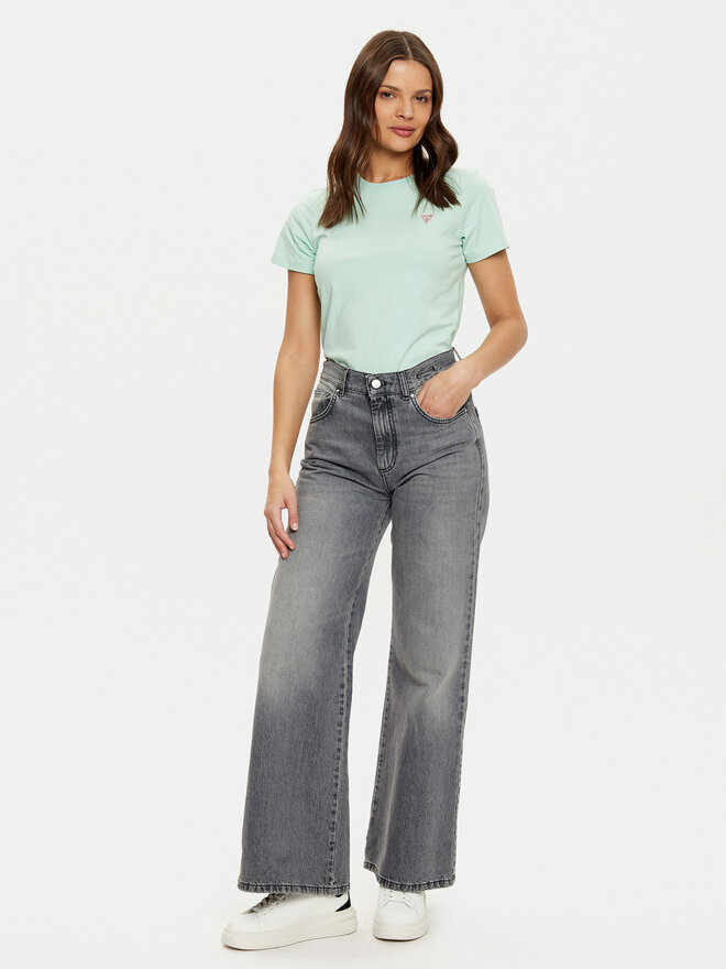 Guess Jeans Guess Jeans Marškinėliai W4YI10 J1314 Žalia Regular Fit