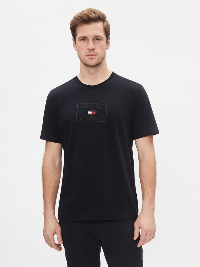 Tommy Hilfiger Tommy Hilfiger Majica Big Graphic S/S Tee MW0MW34204 Mornarsko modra Regular Fit