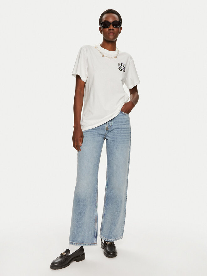 HUGO Hugo Majica Vintage 50520307 Écru Relaxed Fit