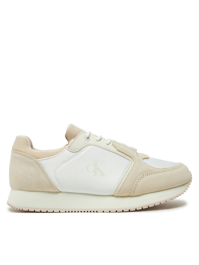 Calvin Klein Jeans Сникърси Calvin Klein Jeans Runner Laceup Low Mg Media YW0YW01644 Екрю