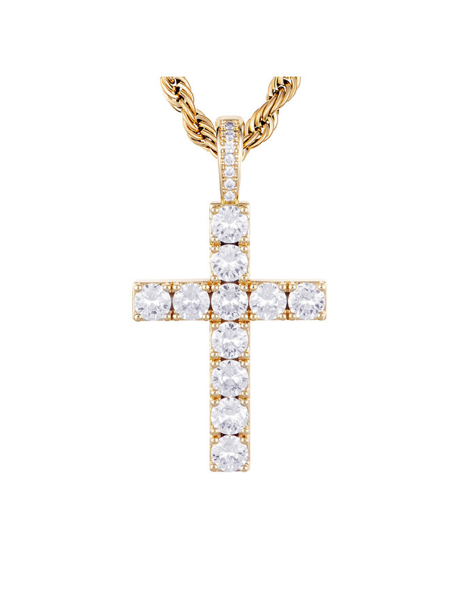 ICED STUFF Zawieszka ICED STUFF Diamond Cross Złoty
