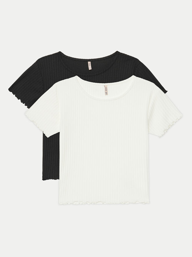Kids ONLY Kids ONLY Σετ 2 T-Shirts Nella 15350065 Μαύρο Slim Fit