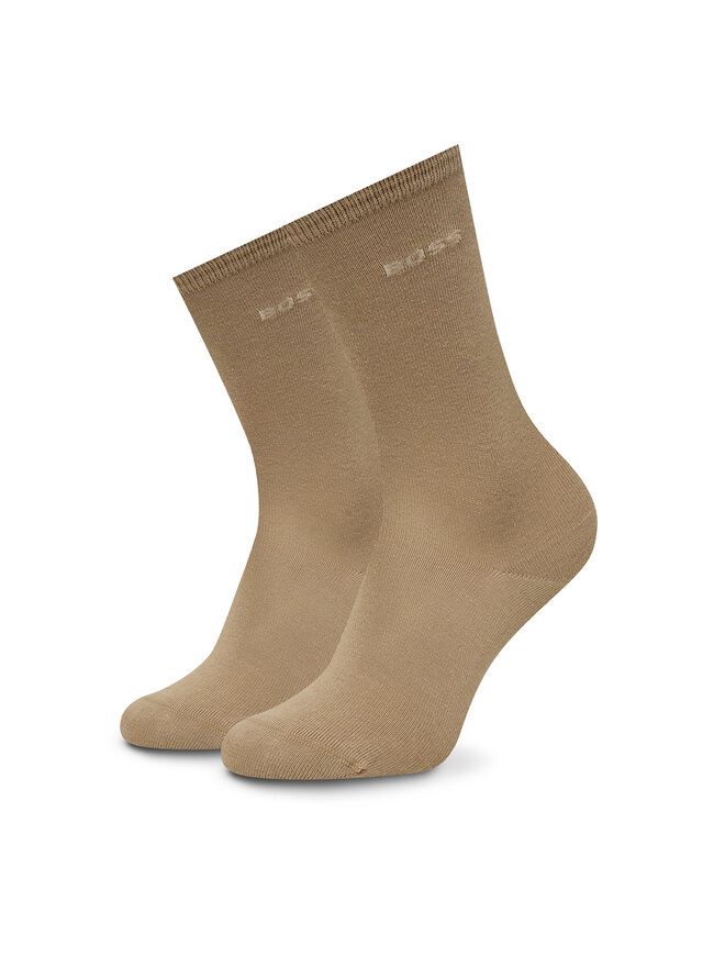 BOSS 2 pares de calcetines altos unisex BOSS 50543398 Beis