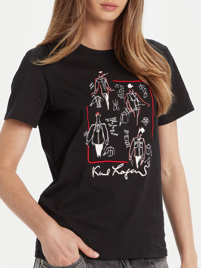 KARL LAGERFELD KARL LAGERFELD Camiseta A3W17099 Negro Regular Fit