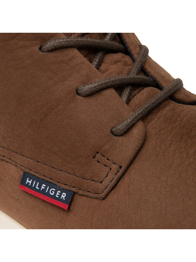 Tommy Hilfiger Schnürschuhe Tommy Hilfiger Lightweight Nubuck Hybrid Boot FM0FM03773 Braun
