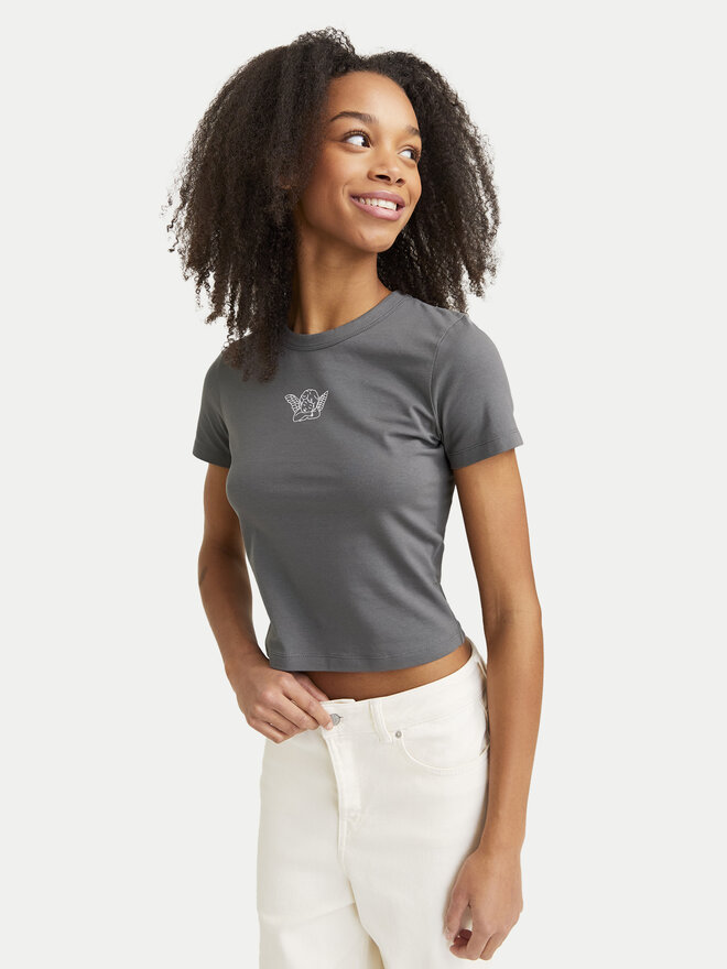 JJXX JJXX T-Shirt Gigi 12277657 Γκρι Stretch Fit