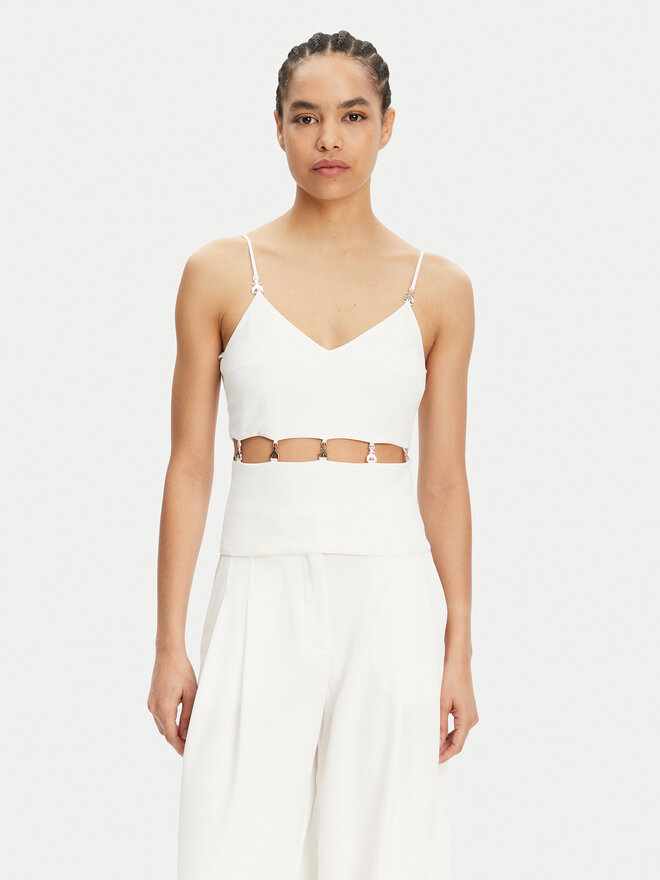 Patrizia Pepe Patrizia Pepe Top 2C1635 A411 Blanco Regular Fit