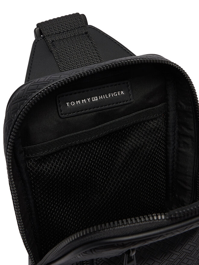 Tommy Hilfiger Umhängetasche Tommy Hilfiger Embossed Flag Sling Bag AM0AM14191 Schwarz