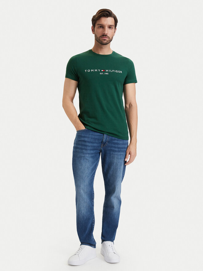 Tommy Hilfiger Tommy Hilfiger T-Shirt Logo MW0MW11797 Dunkelgrün Slim Fit