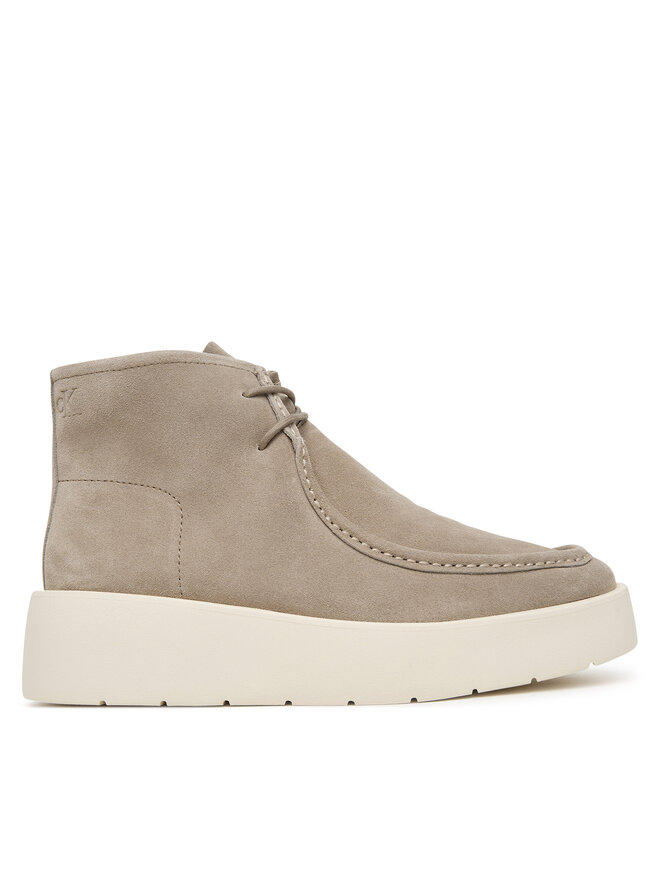 Calvin Klein Schnürschuhe Calvin Klein Flatf Lace Up Apr Cut Boot HW0HW03273 Beige