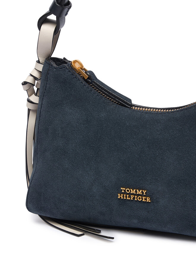 Tommy Hilfiger Handtasche Tommy Hilfiger Th Statement Mini Should Bag Sue AW0AW18823 Dunkelblau