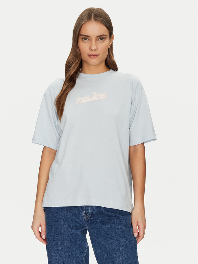 Guess Jeans Guess Jeans Marškinėliai W5GI29 K8HM0 Mėlyna Regular Fit