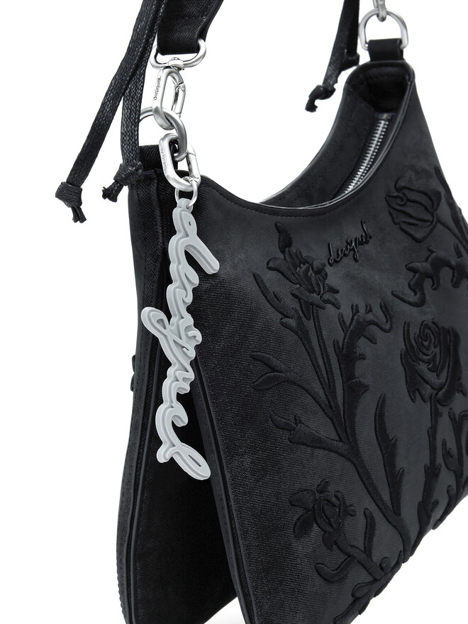 Desigual Ročna torba Desigual Romeo Floral Total Bl 25WAXP40 Črna