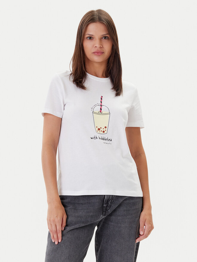 ONLY ONLY Marškinėliai Fun Life 15349901 Balta Regular Fit