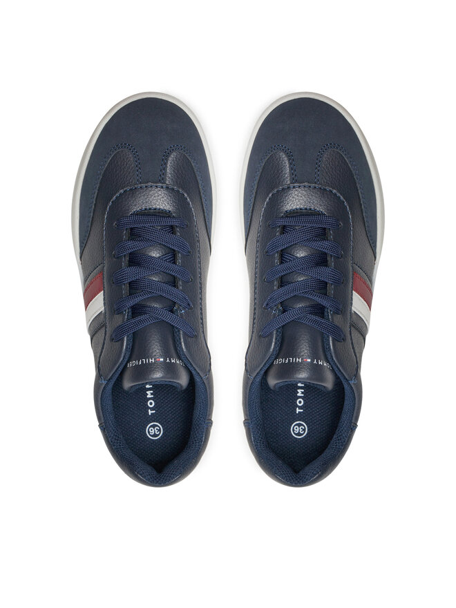 Tommy Hilfiger Αθλητικά Tommy Hilfiger Stripes Low Cut Lace-Up Sneaker T3X9-33645-1269 Σκούρο μπλε