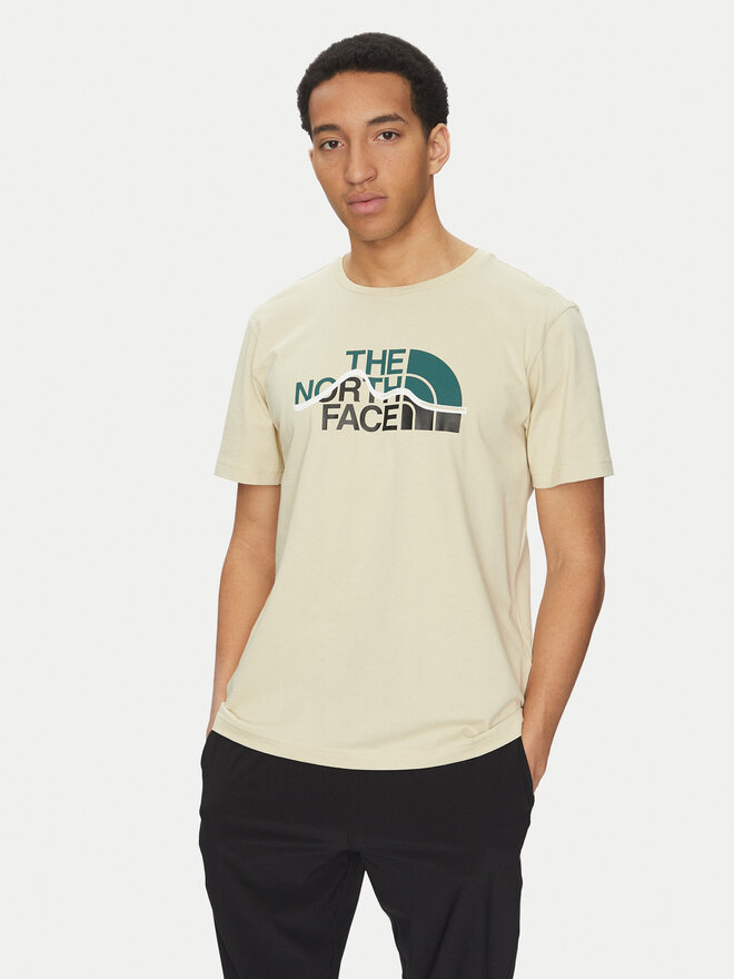 The North Face The North Face Marškinėliai Mountain Line NF0A87NT Smėlio Regular Fit