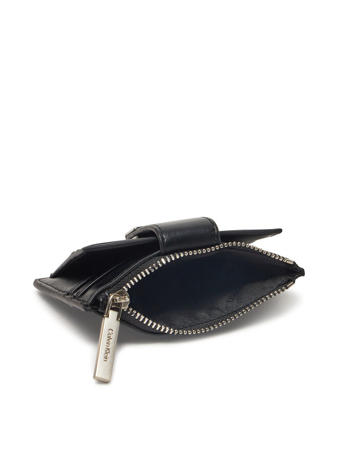 Calvin Klein Portfel damski Calvin Klein Hardware Snap Top Zip Cardholder K60K612959 Czarny