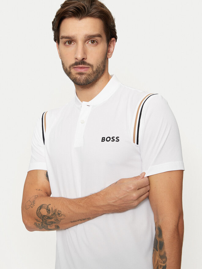 BOSS BOSS Camiseta Pariq 50534347 Blanco Slim Fit