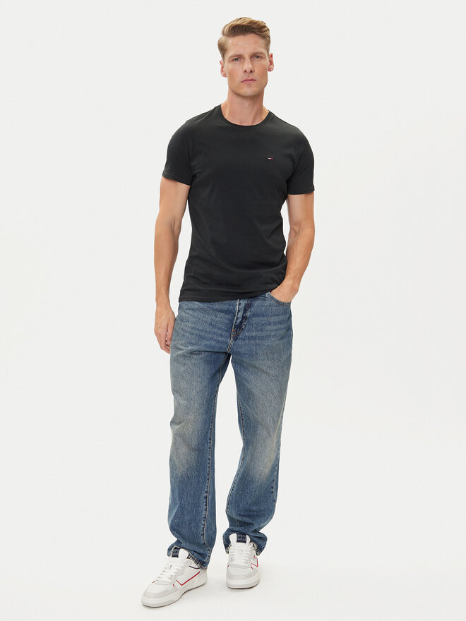 Tommy Jeans Tommy Jeans Póló DM0DM04411 Fekete Slim Fit