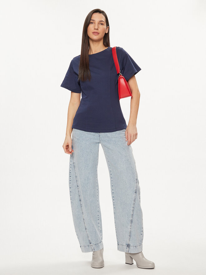 United Colors Of Benetton United Colors Of Benetton Marškinėliai 3BL0D106A Tamsiai mėlyna Regular Fit