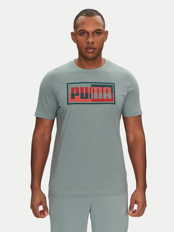 Puma Puma Marškinėliai Graphics Box 684827 Žalia Regular Fit
