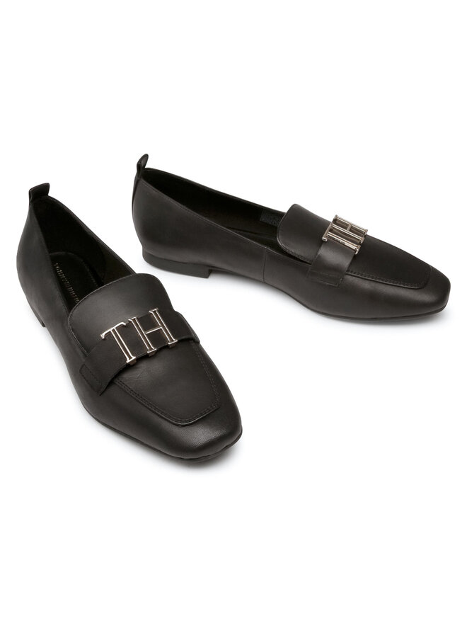 Tommy Hilfiger Slipper Tommy Hilfiger Polished Tommy Loafer FW0FW05139 Schwarz
