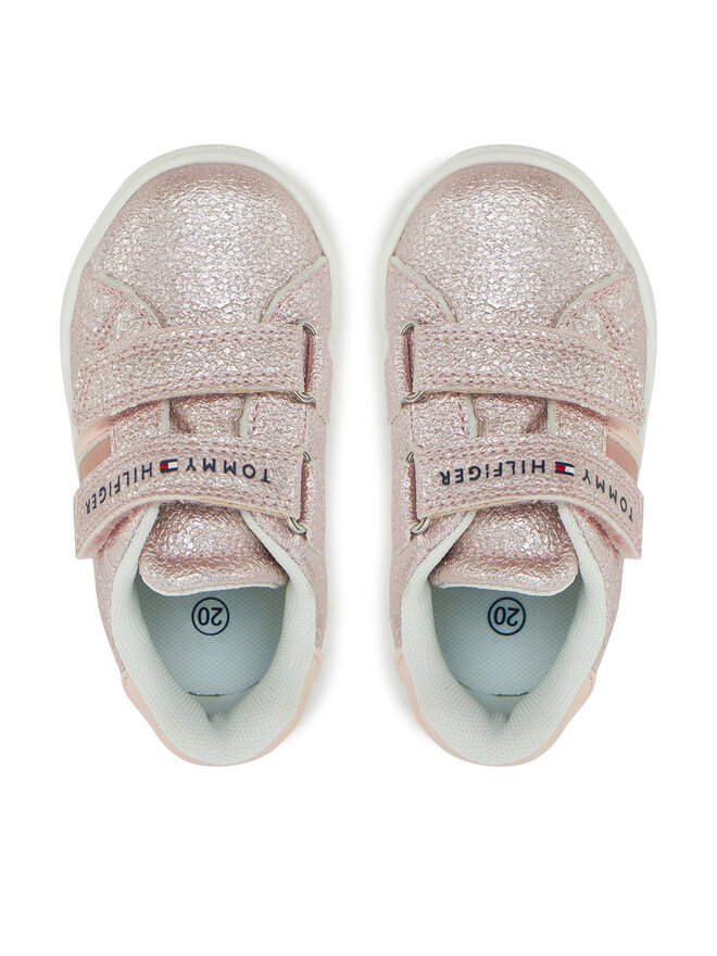 Tommy Hilfiger Sportcipők Tommy Hilfiger Flag Low Cut Velcro Sneaker T1A9-33725-0745 M Rózsaszín