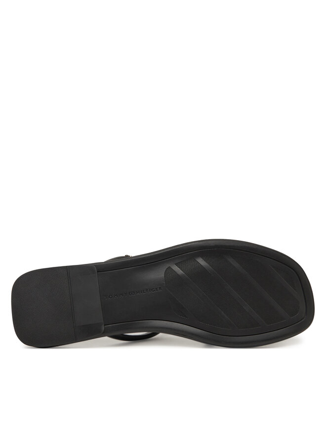 Tommy Hilfiger Şlapi Tommy Hilfiger Strappy Leather Mule FW0FW08939 Negru