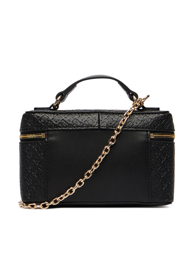Tommy Hilfiger Handtasche Tommy Hilfiger Th Icon Chain Vanity Bag Mono AW0AW19021 Schwarz