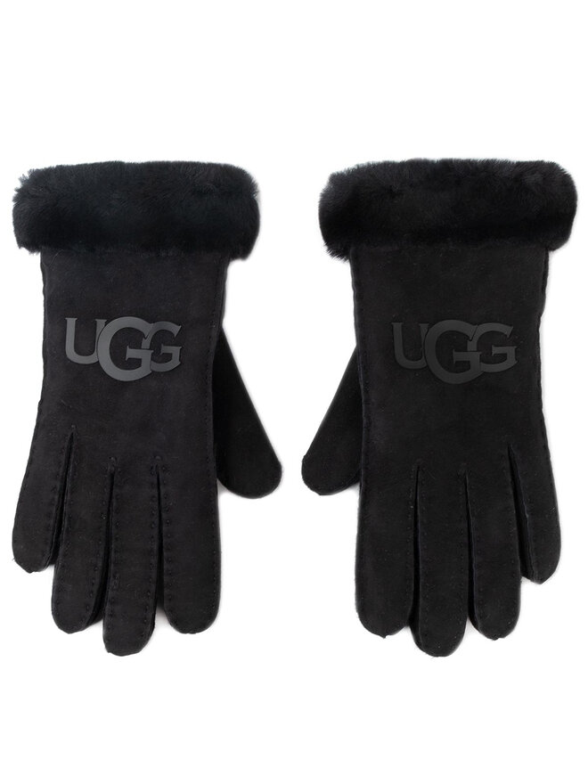 Ugg Жіночі рукавички Ugg W Sheepskin Logo Glove 18691 Чорний