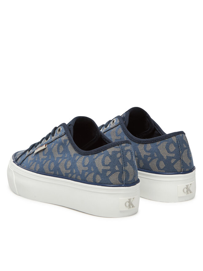 Calvin Klein Jeans Sneakersy Calvin Klein Jeans Vulc Flatf Jacquard YW0YW01965 Granatowy
