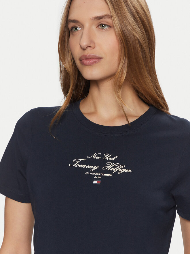 Tommy Hilfiger Tommy Hilfiger Póló WW0WW43895 Sötétkék Regular Fit