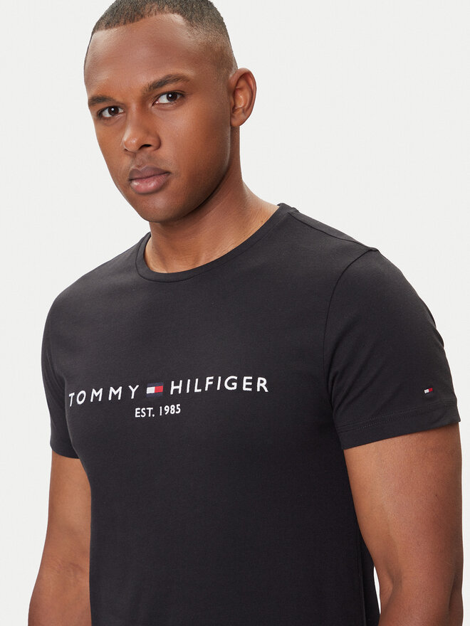 Tommy Hilfiger Tommy Hilfiger T-Shirt Core Logo Tee MW0MW11465 Schwarz Slim Fit