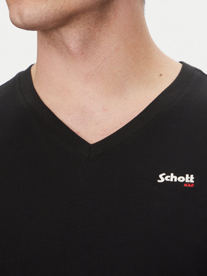 SCHOTT N.Y.C. SCHOTT N.Y.C. Marškinėliai TSCASUALV Juoda Regular Fit