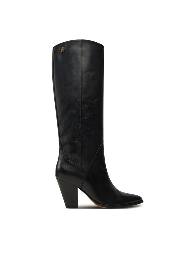 Tommy Hilfiger Csizma Tommy Hilfiger High Cowboy Heel Boot Leather FW0FW08296 Fekete