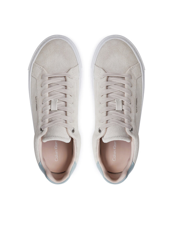 Calvin Klein Sneakersy Calvin Klein Flatform Cup Lace Up W/Ml HW0HW02282 Beżowy