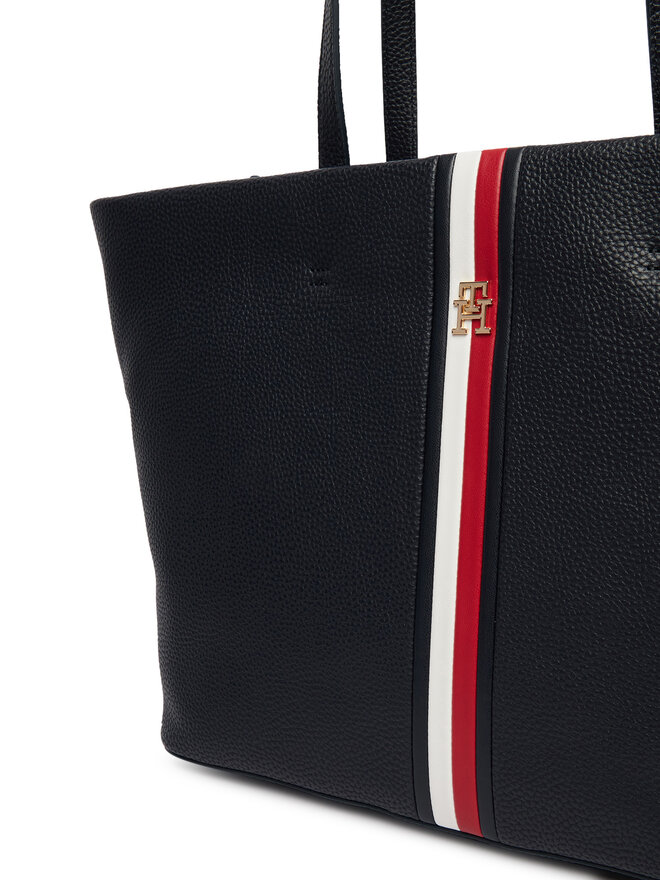 Tommy Hilfiger Handtasche Tommy Hilfiger Th Corp Ess Tote AW0AW19334 Dunkelblau